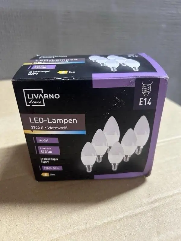 LED лампи Livarno Home E14 свічка 5.5W тепле світло 6 шт