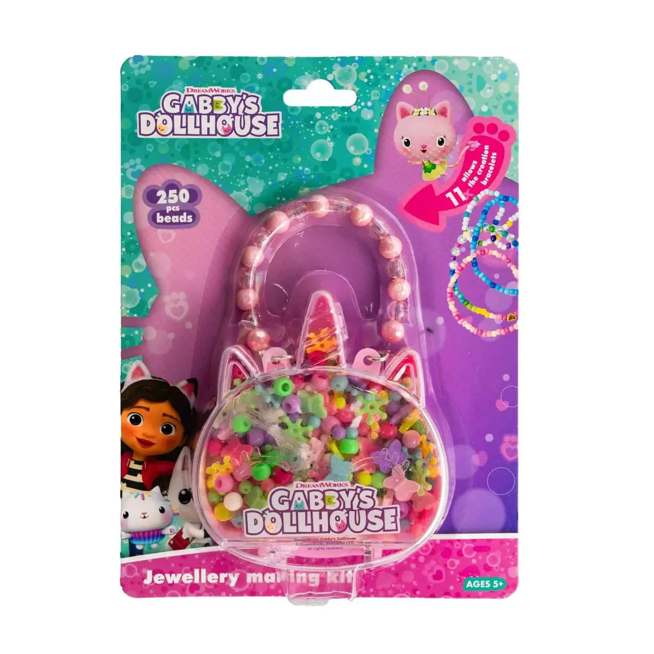 Набір намистин GABBY'S DOLLHOUSE - Єдиноріг 250 шт. + 2 м ризинки