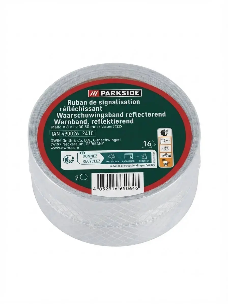 Стрічка сигнальна світловідбивна PARKSIDE 50 мм x 5 м PARKSIDE