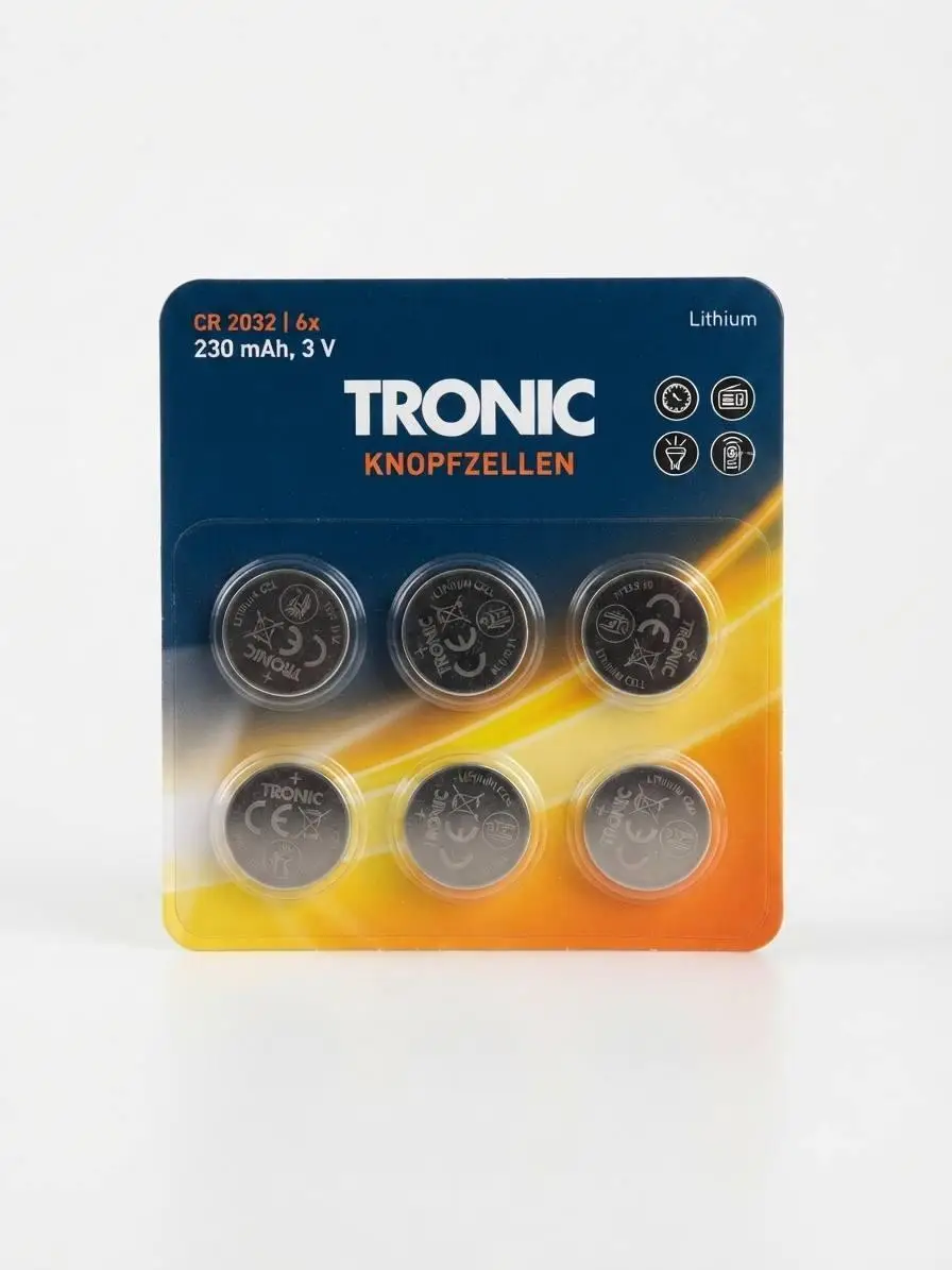 Батарейки літієві таблеткові TRONIC CR2032 3V 230 mAh, 6 шт TRONIC
