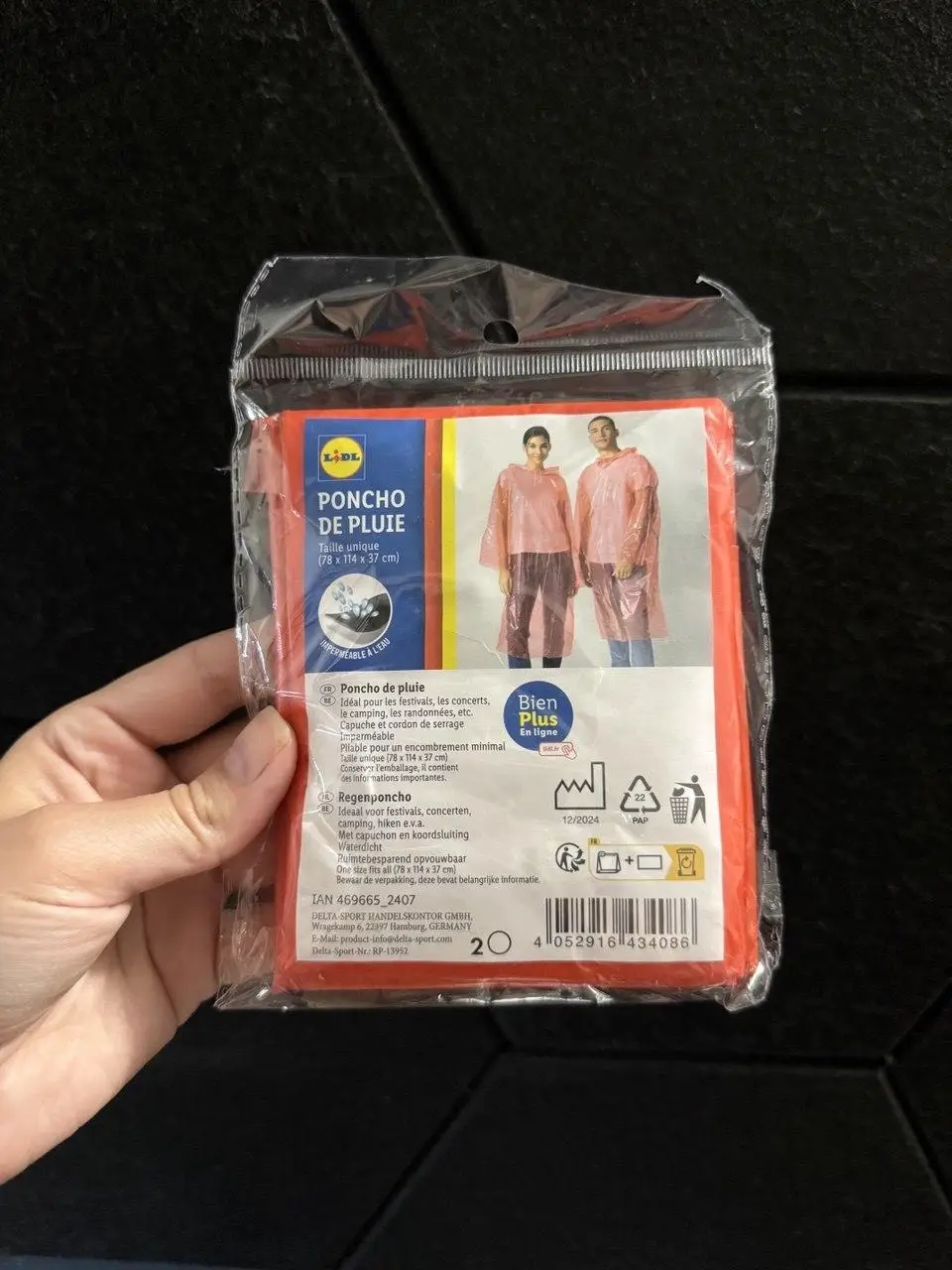 Дощовик-пончо Lidl складний, водонепроникний Lidl