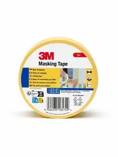 Малярська стрічка 3M Masking Tape, набір 3 шт (19 мм + 38 мм + 50 мм × 50 м), жовта 3M