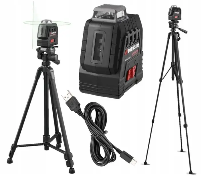 Перехресний лазерний рівень Parkside PKLLP 360 B3 20 м зі штативом Parkside