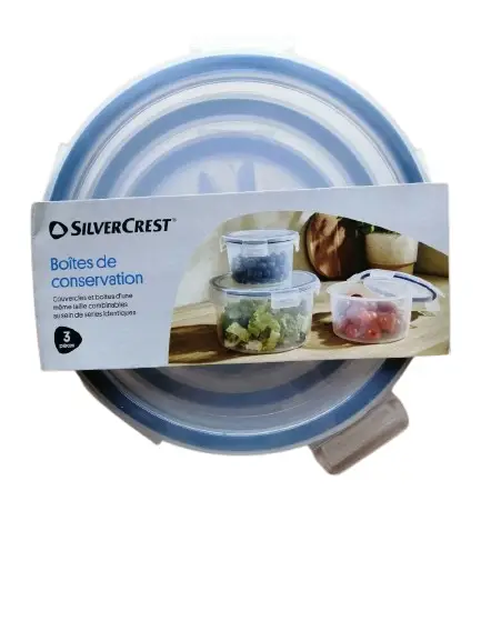 Набір харчових контейнерів SilverCrest пластикові круглі 3 шт. (300177) SilverCrest