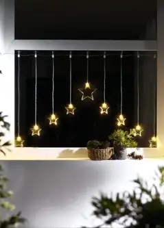 Світлодіодна LED-гірлянда Livarno Home фіранка із зірками 9 LED 1,20 м прозора Livarno