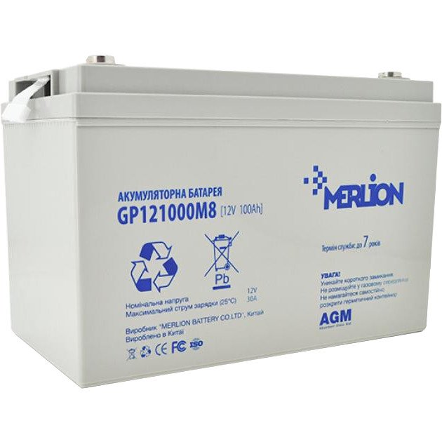 Акумуляторна батарея MERLION BGGP121000M8 12 V 100 Ah (305 x 173 x 220), 32 кг Q1/36